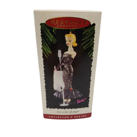 Barbie Solo in the Spotlight Ornament With Microphone Stand 1995 Hallmark - Picture 2 of 9